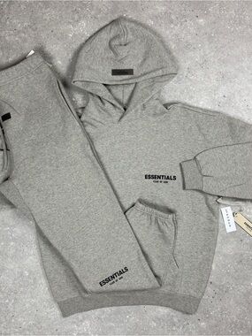 Essentials Heather Gray Logo Hoodie & Joggers Set